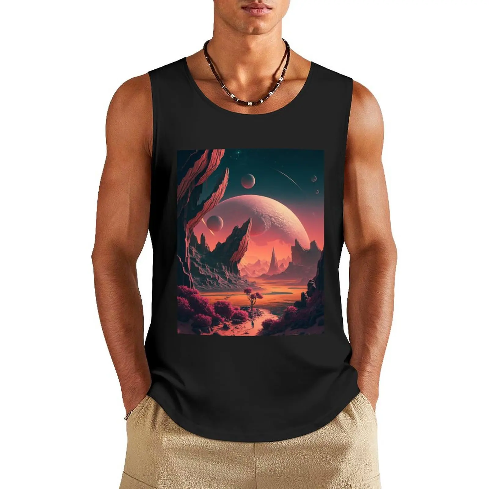 

The Cosmic Wilderness Tank Top Men's vest t-shirt gym man Sleeveless T-shirt bodybuilding men