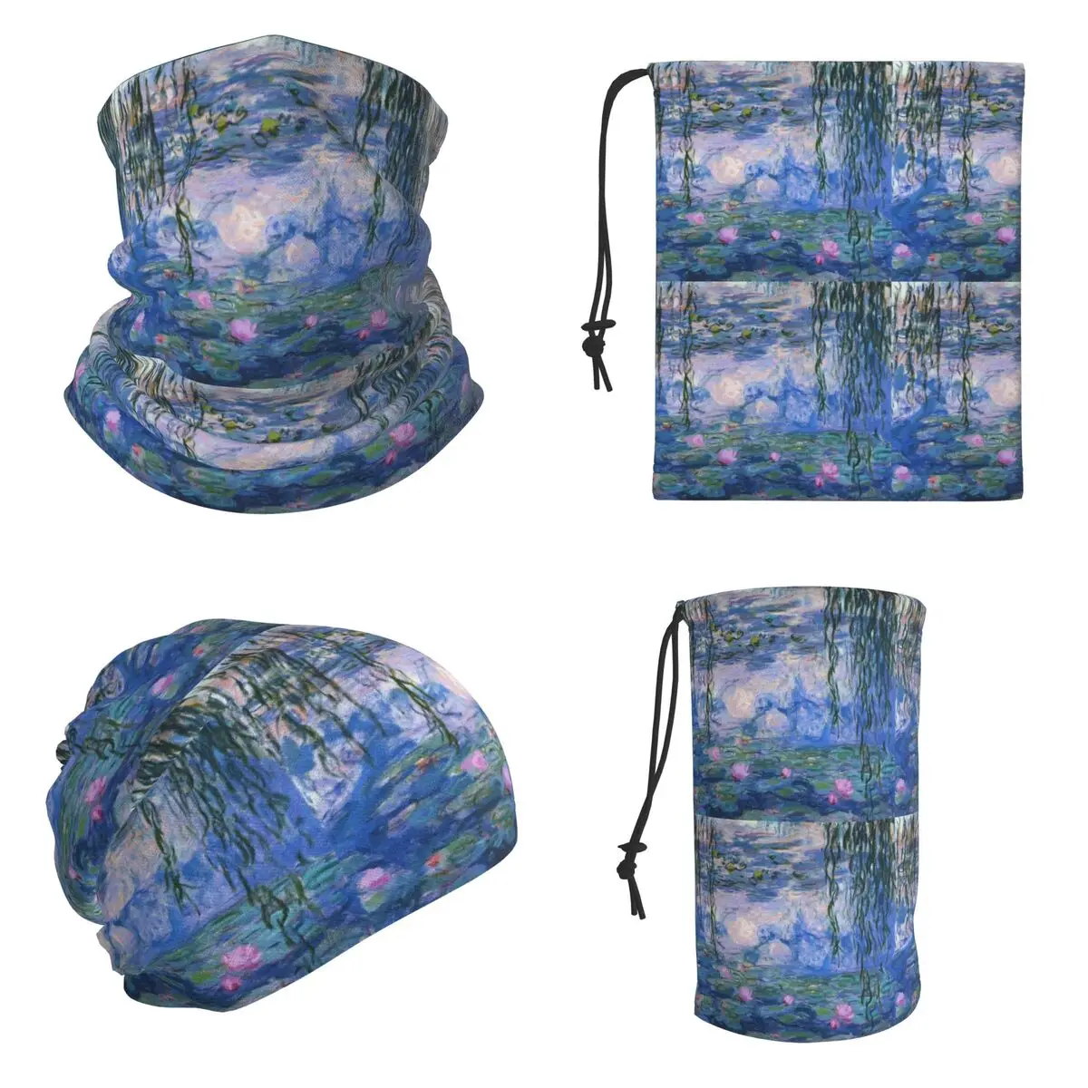 Claude Monet - Water Lilies Bandana Neck Gaiter Printed Wrap Scarf Running Cycling Scarf Unisex Adult Windproof