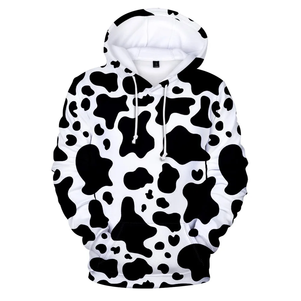 

Black White Cow Pattern Print Hoodie For Boys Girls Harajuku Kids Sweatshirt Streetwear Pullover Hooded Hoodies Brand Clothes