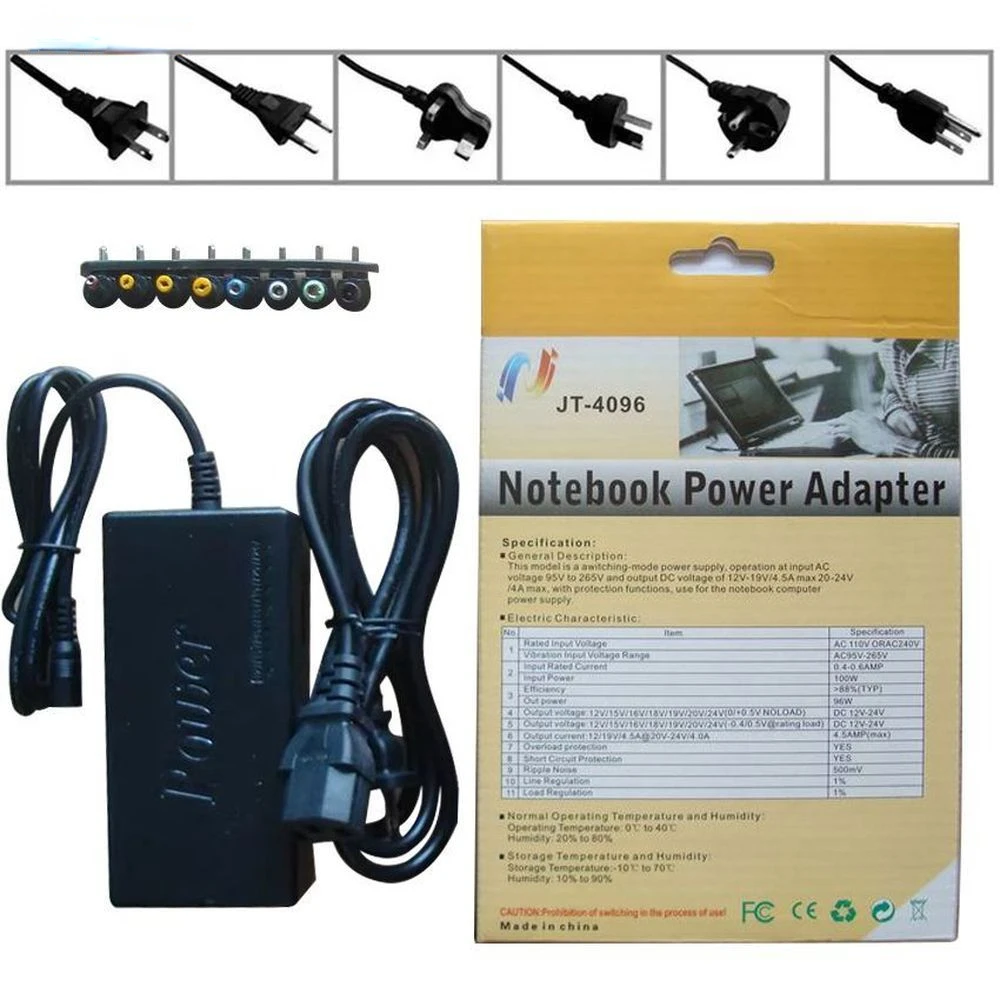 10pcs US/EU/UK/AU Plug 96W Universal Laptop Charger Notebook Power Adapter for HP/DELL/IBM Lenovo ThinkPad etc.