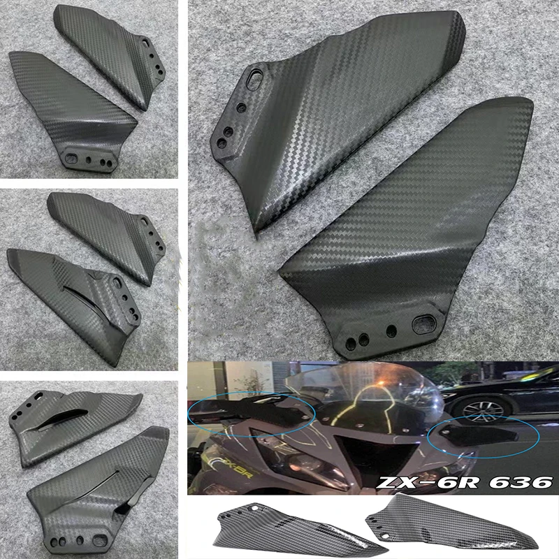 ZX6R Motorcycle Winglets For Kawasaki Ninja 636 ZX-6R 2009 -2021 2022 2023 2024 Front Fairing Aerodynamic Wing NINJA 636 ZX 6R