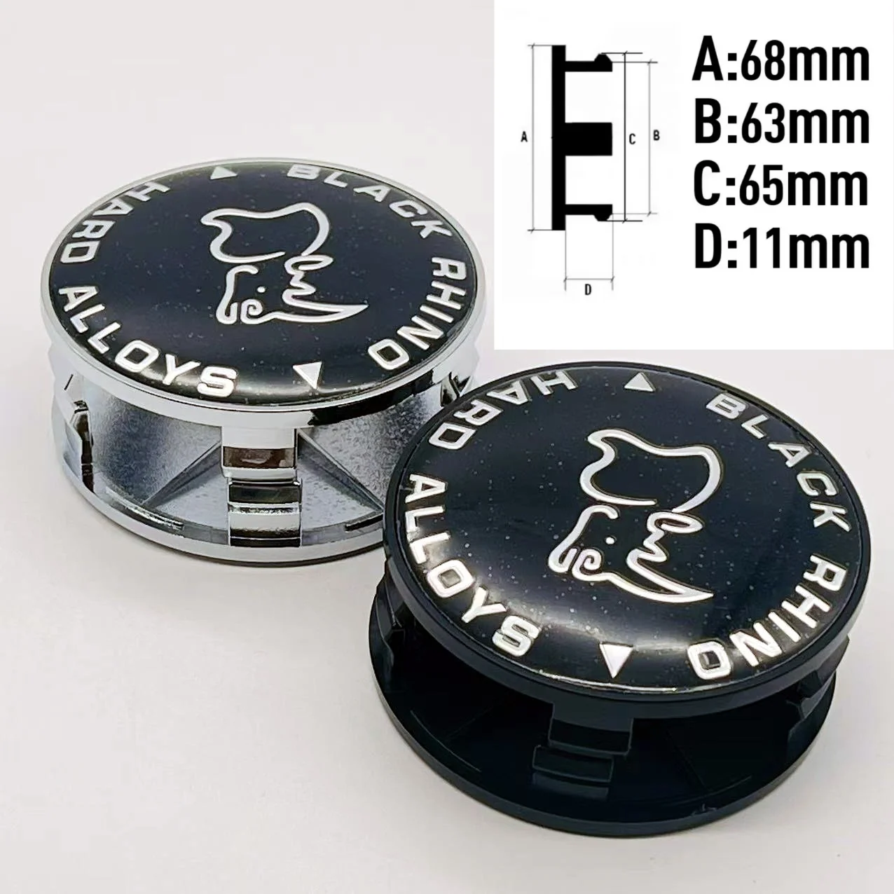 

4pcs 68mm Rhinoceros Car emblem Wheel hub Center Cap Badge covers sticker Decal styling Accessories