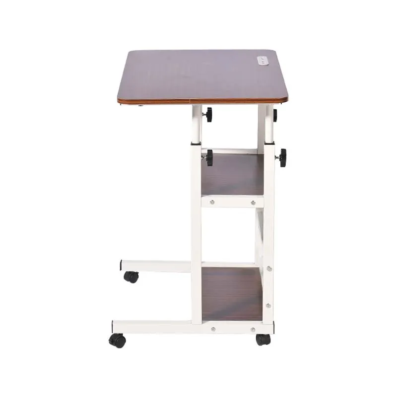 Mobile bedside table Notebook holder Height adjustable Computer desk Study table with 4 wheels for bed sofa reading