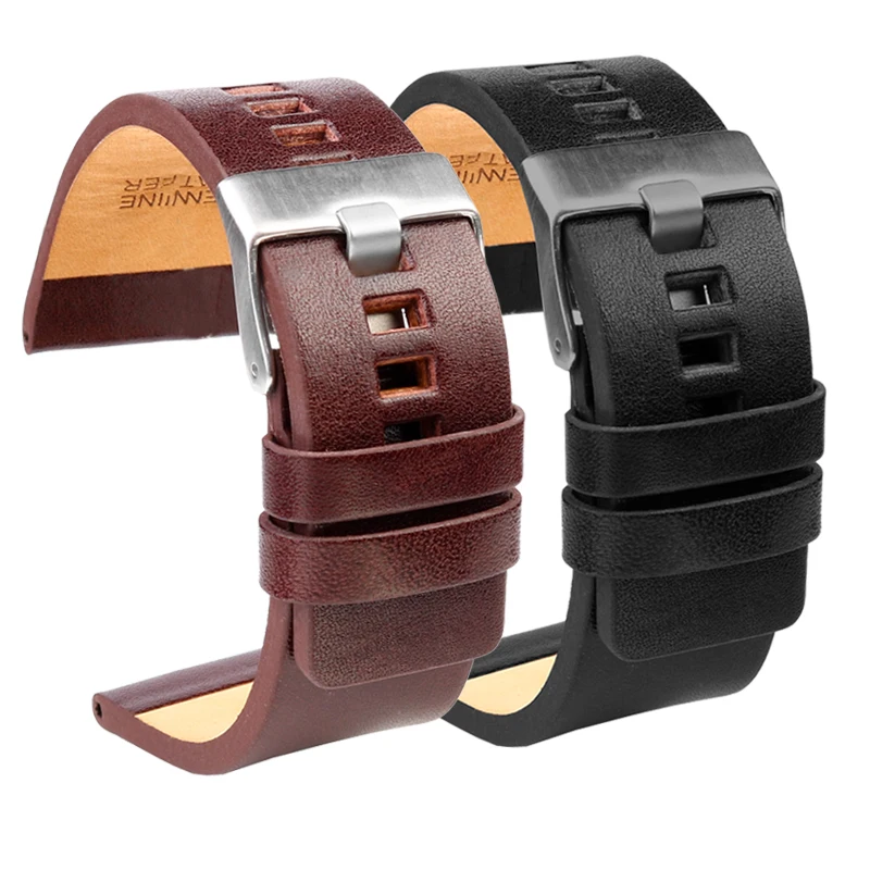 22/24/26/28/30/32mm For diesel Genuine Leather Strap Bracelet DZ7311 DZ7332 DZ7314 DZ1405 DZ4323 Watch Band Man\'s Black Brown