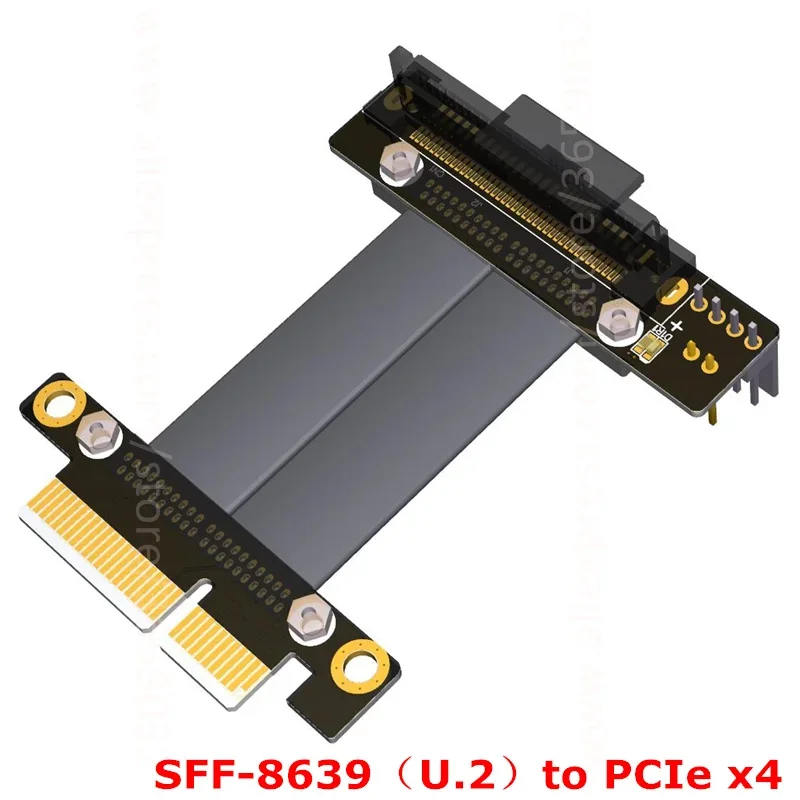 U.2 to PCI-E 3.0 X4 SFF-8639 Riser Cable Gen3.0 for U.2 NVME SSD - Data Transfer Extension 4 PCIe 4x Solid State Interface