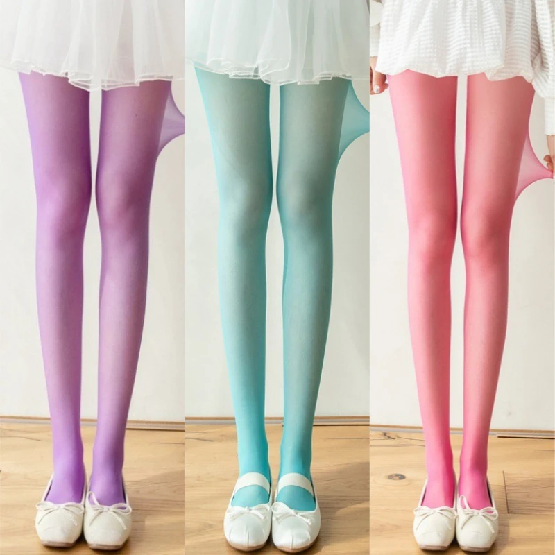Women's Sexy Transparent Silk Stockings Disposable Breathable Sheer Tights Summer Ultra Thin Sock Colorful Anti-hooked Pantyhose