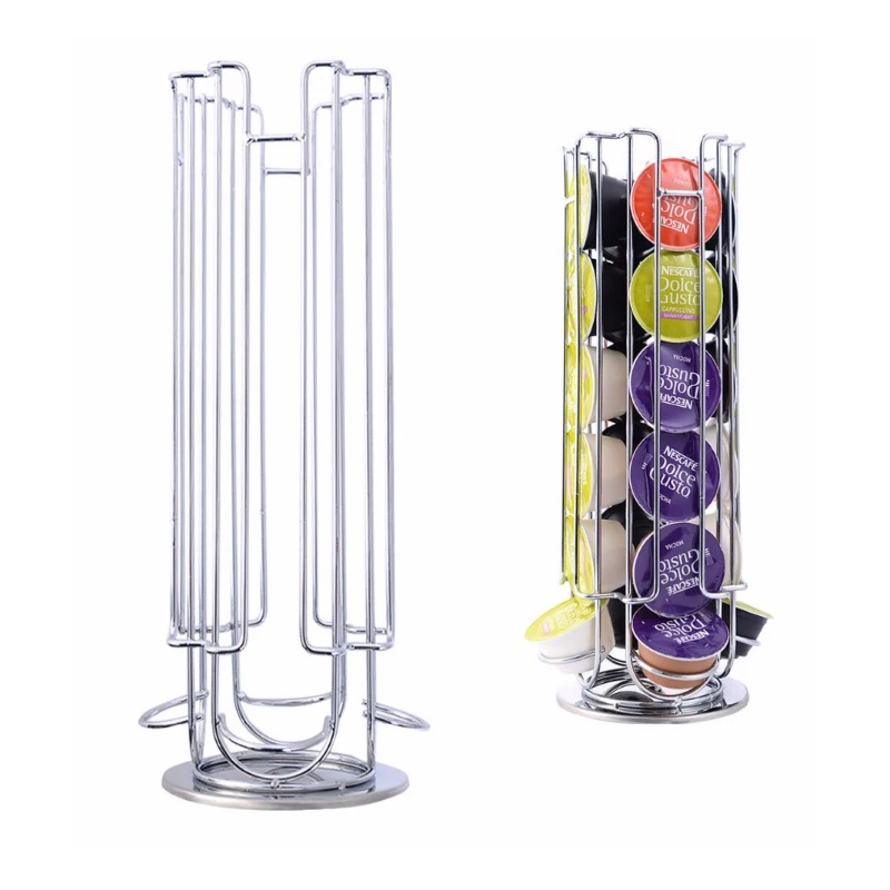 

24pcs Dolce Gusto Coffee Pod Capsule revolving holder Stainless Steel Stand Rack