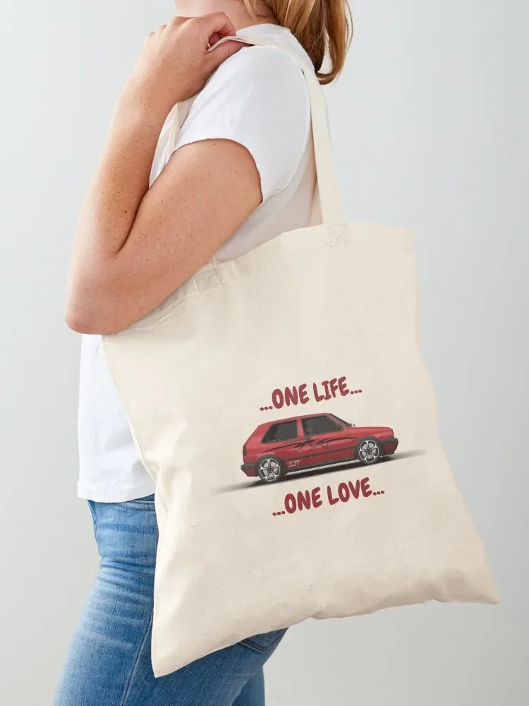 

One Life - One Love - Golf 2 MK2 Tote Bag shopping trolley bag men's custom