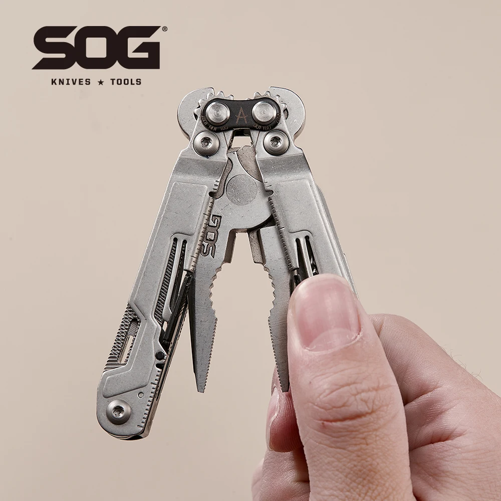 SOG PowerPint 18-in-1 Mini Multifunktionszange EDC Handwerkzeug, Taschen-Überlebensausrüstung für Camping mit Schere & Crimpzange