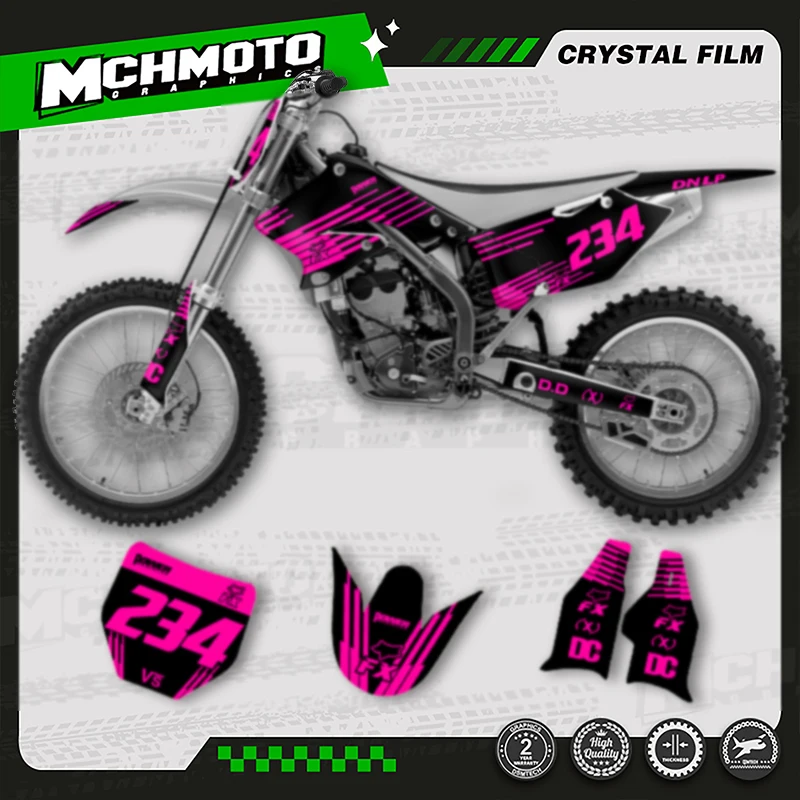 

MCHMFG MOTO Custom Team Motorcycle Graphics Background Decal Stickers Kits For SUZUKI RMZ250 2004 2005 2006