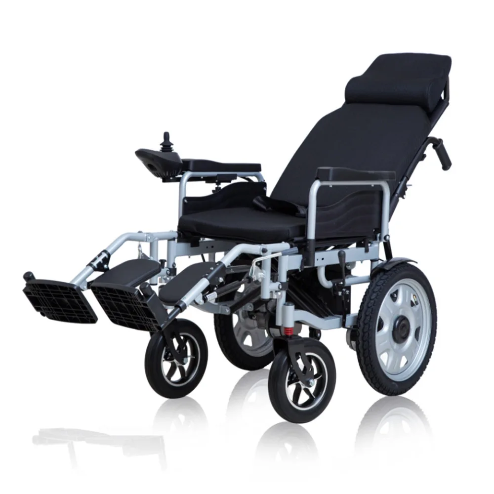 

700W Dual Motors Electric Wheelchair 16-Inch Large Rear Wheels 7cm Step Climbing Off-Road Foldable Steel Power Chair