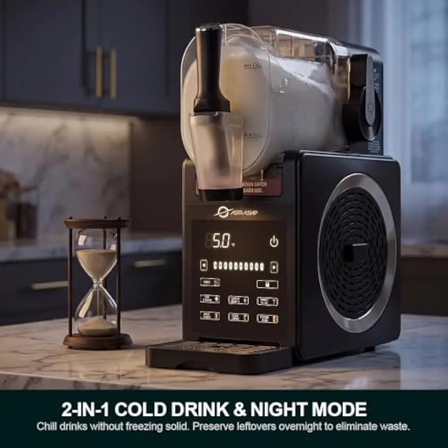 Home Frozen Drink Maker Slushie Machine Soft Serve Ice Cream Mode Slushy 7 Presets Auto Rinse Low Sugar Alcohol Alerts Slush Mil