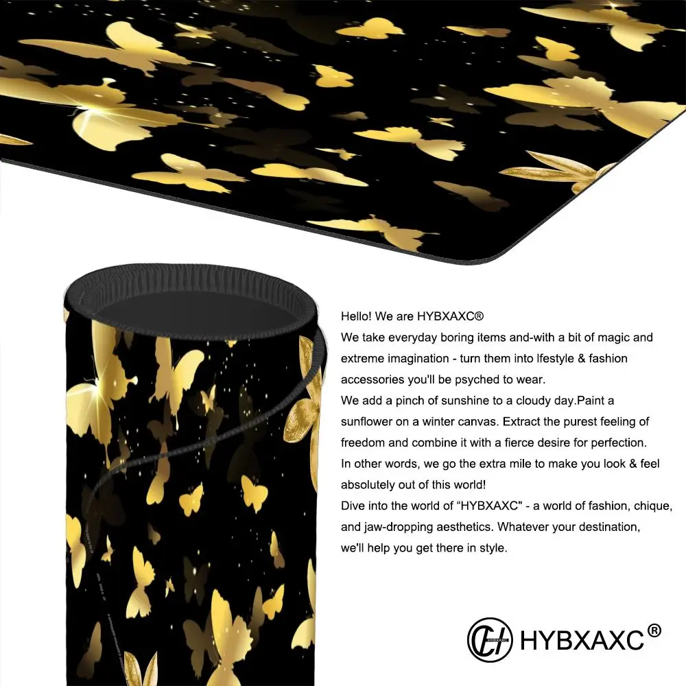 Golden Butterfly Mouse Pad Gamer XL Home Computer Mousepad XXL Desk Mats Office Non-Slip Soft Laptop Mice Pad Desktop Mouse Pad