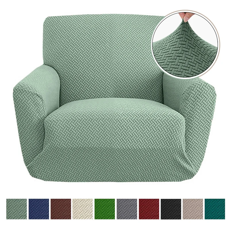 Dicker Jacquard, Sesselbezug aus Polyester, elastischer Sofabezug für das Wohnzimmer, Sessel, 1-Sitzer-Sofabezug, elastischer Möbelbezug
