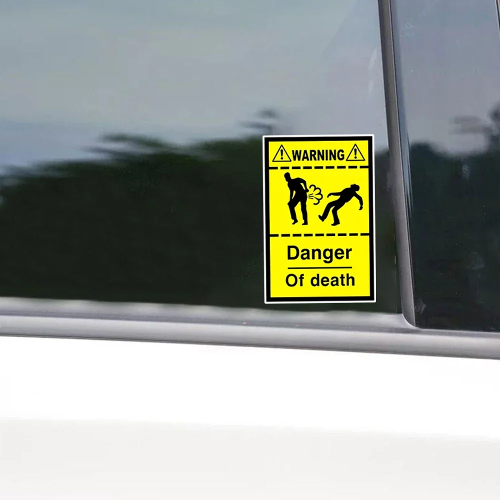 Fart Warning Danger of Death Funny Waterproof Car Sticker Vinyl Decal For Truck Motorcycle Laptop Exterior Decor Ornament