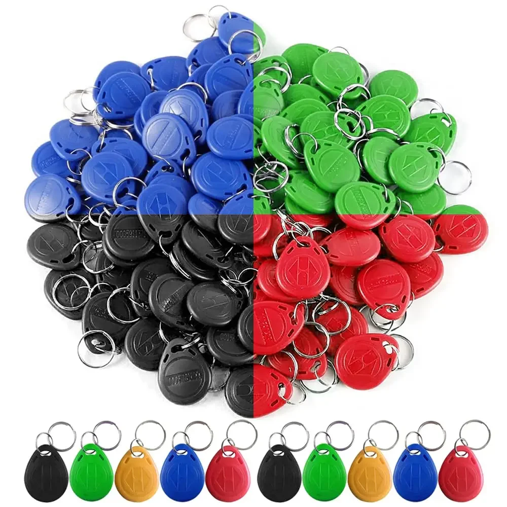 10pcs 125KHz T5577 Keyfobs Rewritable Duplicate Tag 5200 Proximity Copy Access Card ID Token Ring RFID Cloner Keychain