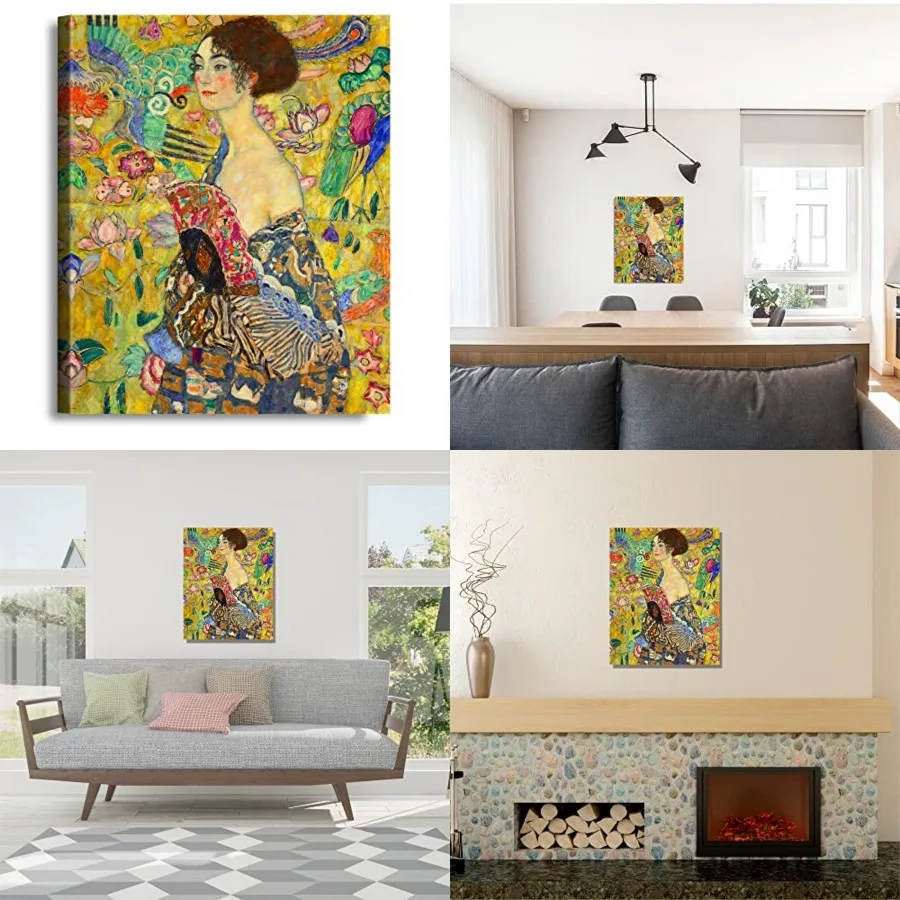 

F Gustav Klimt World Classic Art Reproductions, Giclee Canvas Prints Wall Art for Home Decor, 30x24 Inch