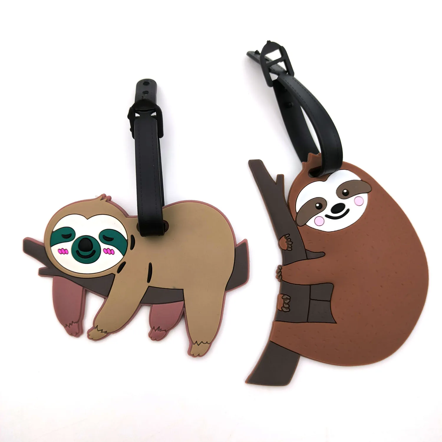 1pc/3pcs Newest Travel Accessories Luggage Tag Creative Sloth Plane Boarding Pass Suitcase Silicon Portable Travel Label