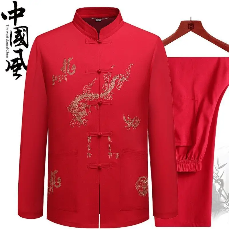 Traditional Kung Fu Tai Chi Cotton And Linen Tang Suit Uniform Men\'s Chinese Style Shirts Shirt And Blouses Jacket Clothing