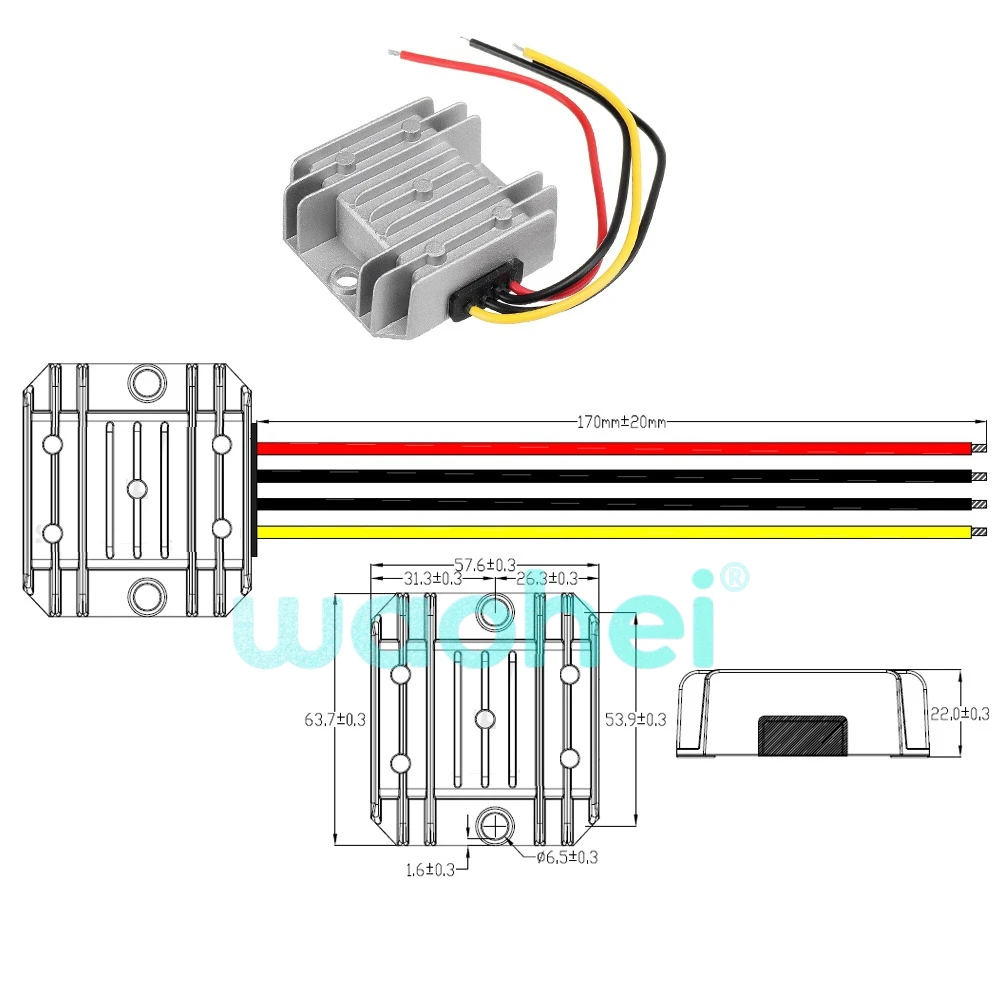 12V 24V to 5V 10A DC DC Step Down Converter Voltage Stabilizer Output Power Supply Module for Car LED Type ROHS CE Certificated - Detail 1
