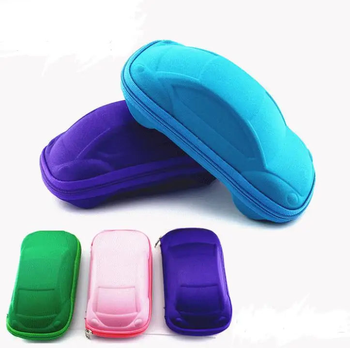 Car Shaped Kids Glasses Case Pure Color Cute Sunglasses Box Fit Children Day Gifts Eyewear Organizer With Zipper  SN4098