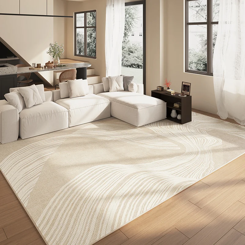 Cream Style Bedroom Decor Carpet Large Area Carpets for Living Room Washable Anti-slip Cloakroom Floor Mat Fluffy Soft Plush Rug