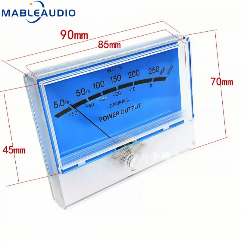 TN-90 Square Backlit Analog VU Audio Level Meter Signal Indicator Gauge For DIY Vintage Tube Amplifier HiFi Audio Preamplifier