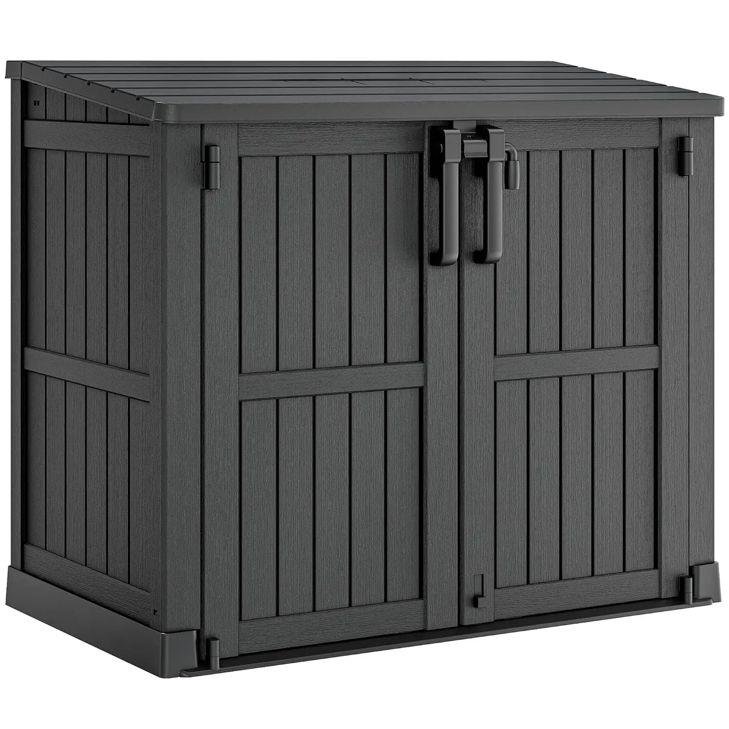 36 CuFt Lockable Resin Outdoor Storage Cabinet Horizontal Shed Waterproof Backyard Patio, Customized