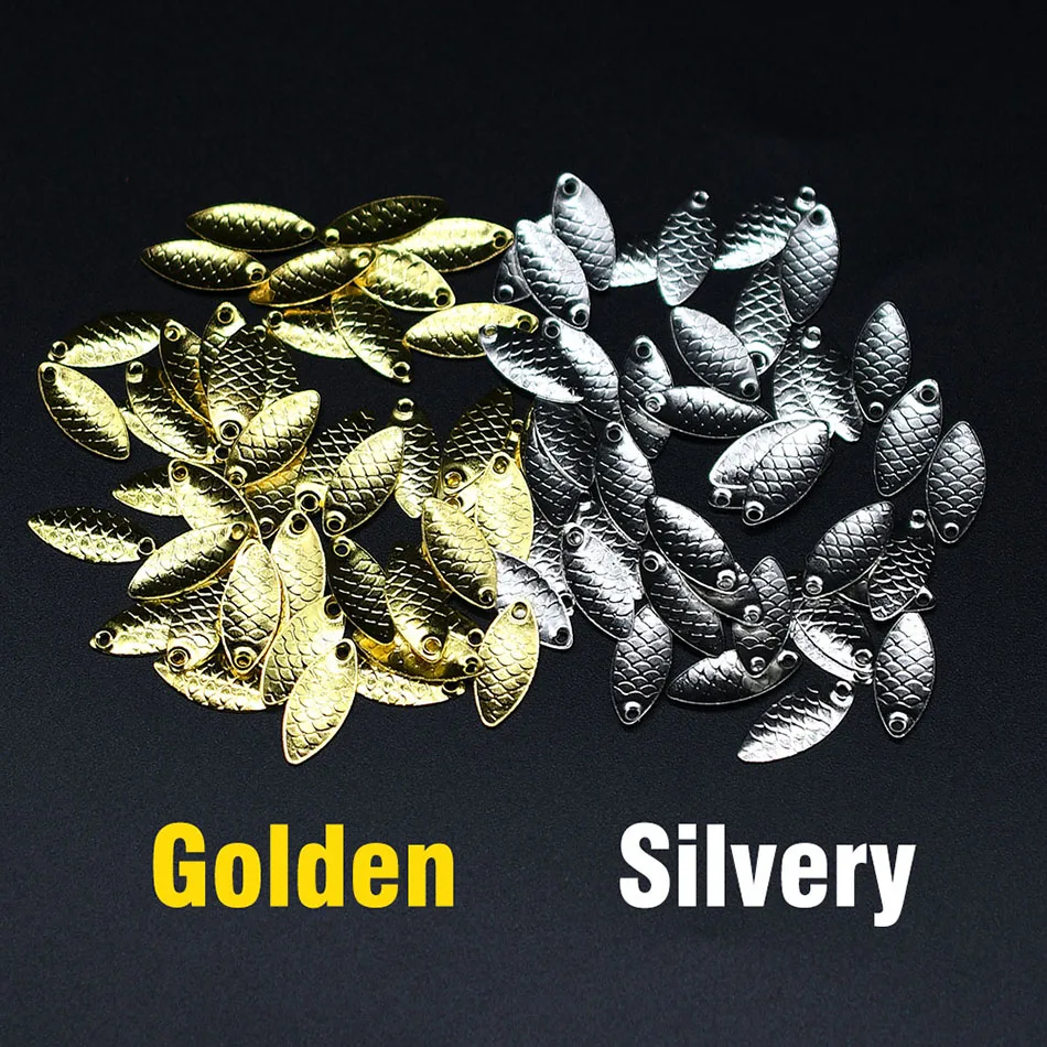 MNFT 50Pcs Spinner Klinge Köder Kit DIY Metall Angeln Köder, Der Werkzeug Angeln Zubehör – Detail 3