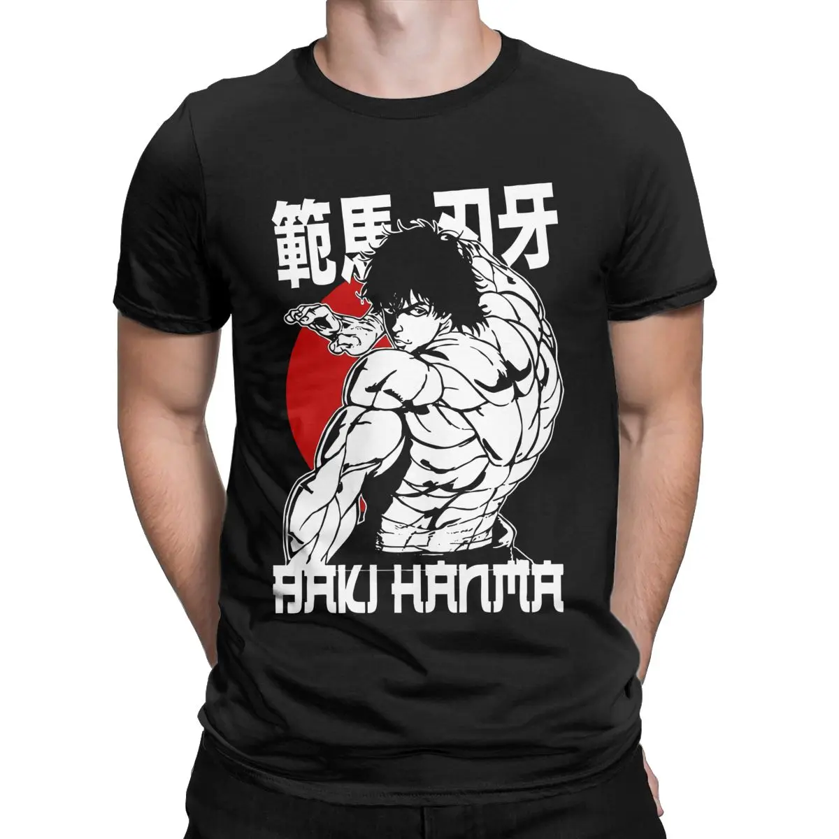 Baki Hanma Grappler T Shirts for Men Pure Cotton Vintage T-Shirt Round Collar Japanese Anime Tees Short Sleeve Clothes Plus Size