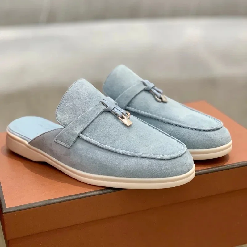 Scarpe vulcanizzate da donna pantofole per donna mocassini Casual con punta tonda scarpe pantofole di marca di lusso di design semplice 2024 nuove