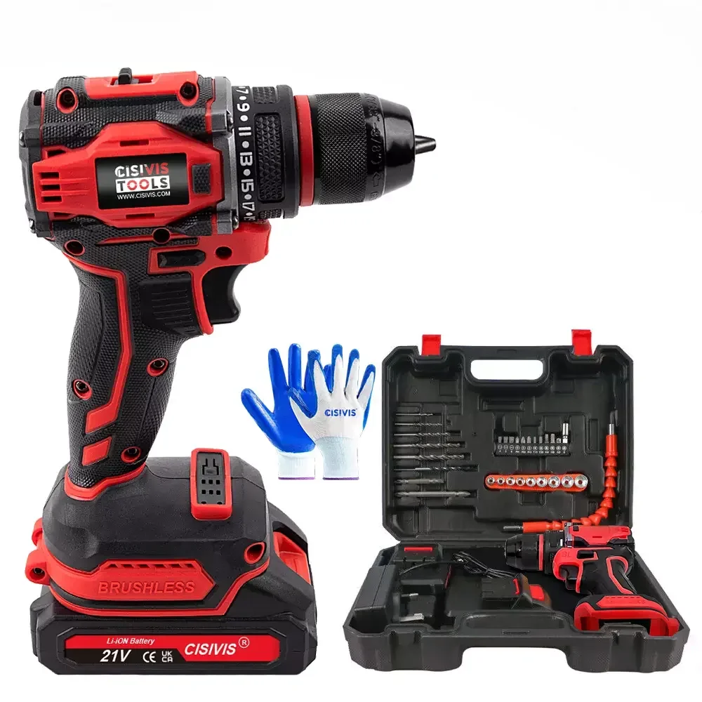

21V 3000rpm Brushless Electric Drill, Variable Speed Cordless Power Drills, Wireless Impact Drill Power Drill