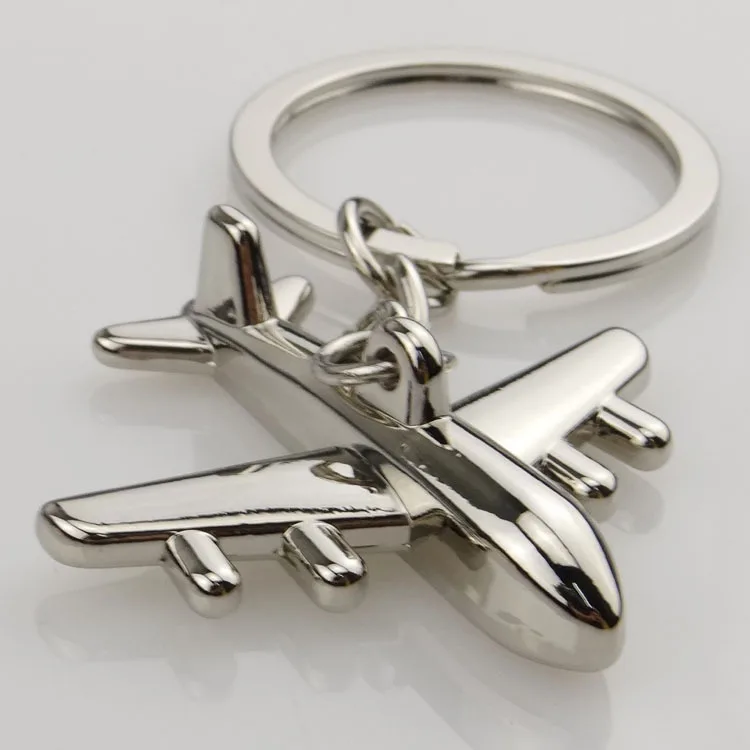 60pcs Metal Airplane Keychain Creative 3D Aircraft Model Key Ring Keyfob for Aviation Pilot Gift