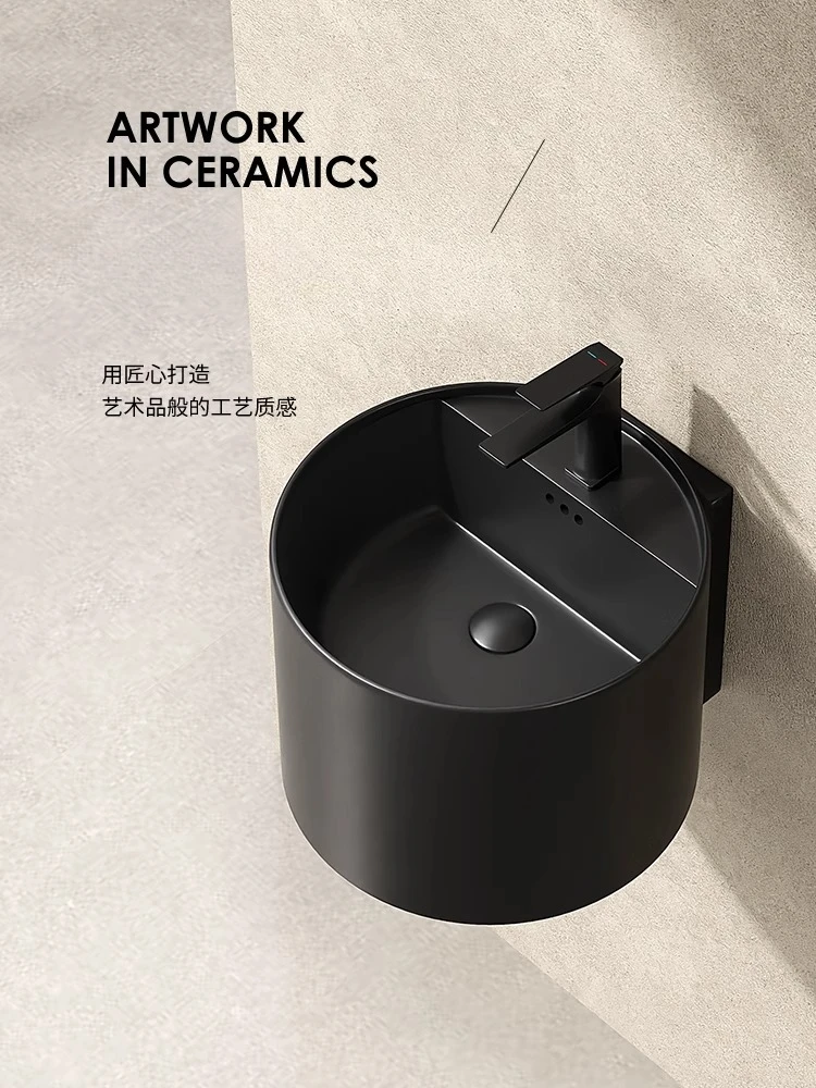 حوض غسيل سيراميك مثبت على الحائط، حوض معلق متكامل، شقة صغيرة مثبتة على الحائط، شرفة إبداعية