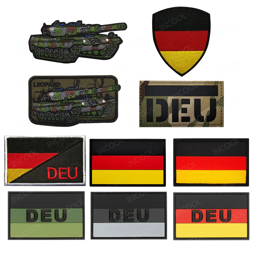 PVC Rubber DEU Deutschland Patches Infrared Reflective Germany Embroidery Patch German Flags Appliques Tactical Decorative Badge
