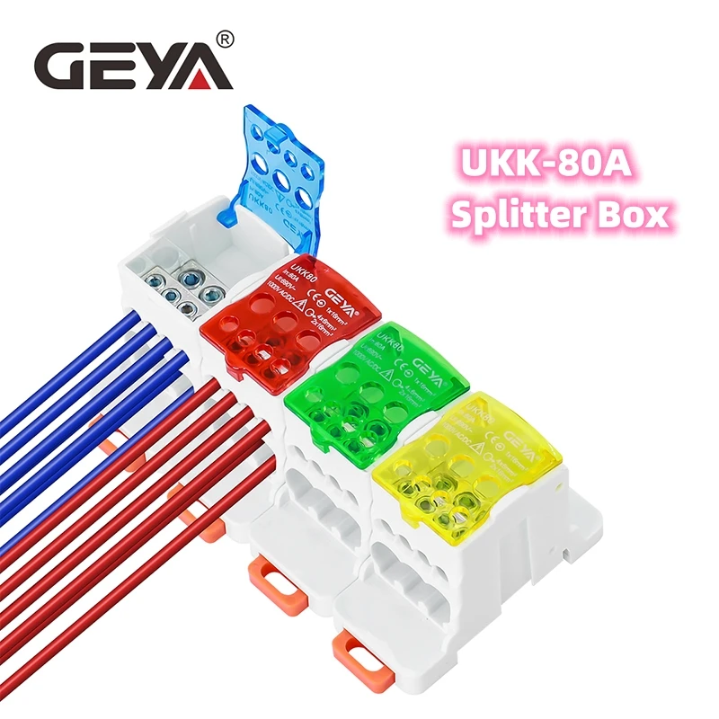 GEYA UKK-80A Single-Stage Splitter Box Wire Connector High-Current Household Into A Multi-Outlet Terminal Block