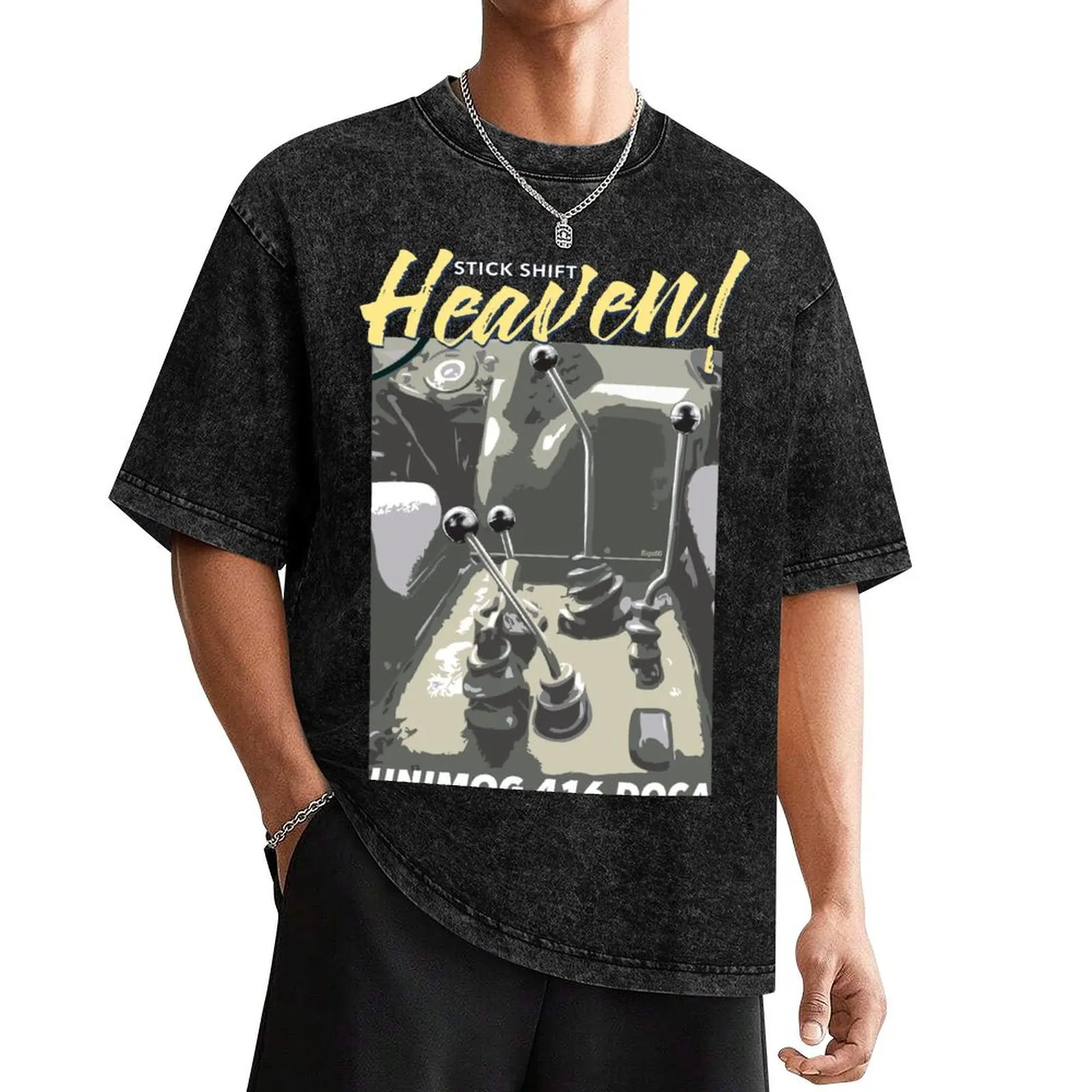 

Unimog 416 Doca – Stick Shift Heaven! T-Shirt vintage new edition black t-shirts for men