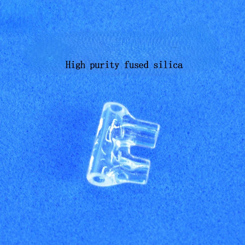 Quartz flow joint, three tube connection, outer diameter 3mm, inner diameter 1mm, high-purity molten stone, high transparency