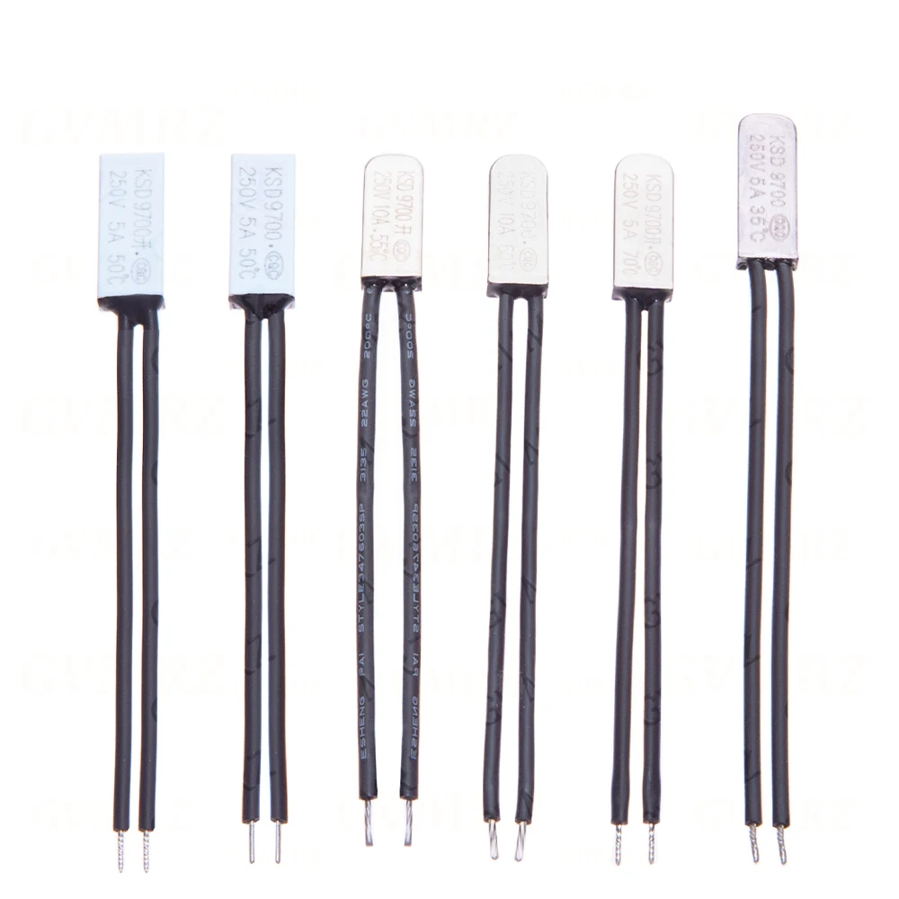 1PCS KSD9700 5A 10A  80C 85C 250C NO NC Thermostat Thermal Protector fuses  Switch metal/plastic normally open/normally closed