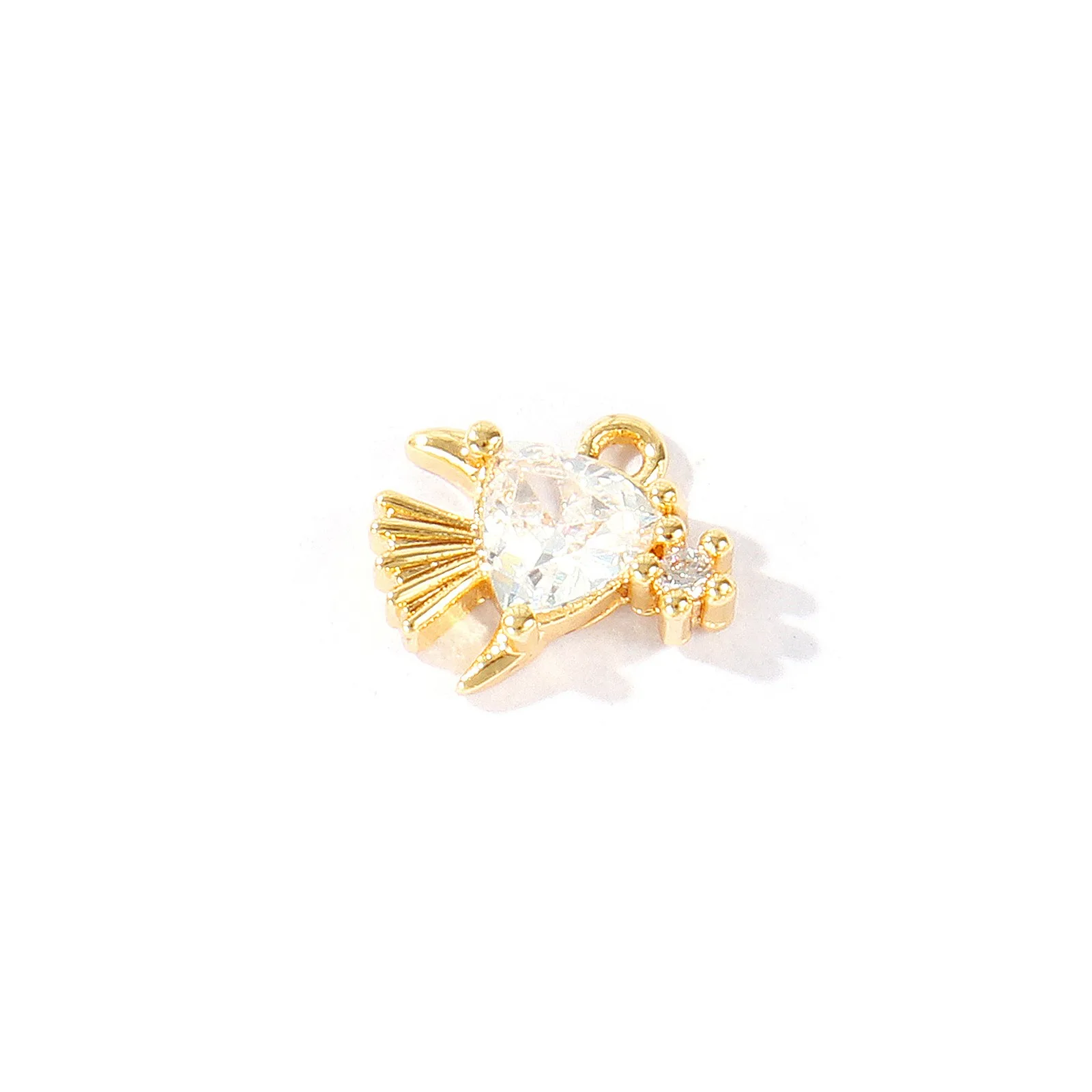 2 Stück Messing-Anhänger Meeresmuschel Seestern Strass 18K vergoldete Anhänger für DIY Halsketten Ohrringe Schmuckzubehör Großhandel – Detail 10