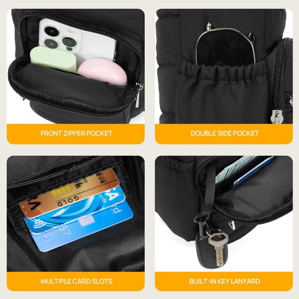Adjustable Strap Water Bottle Holder Card Pockets Phone Pocket Crossbody Bags Hands-Free Water Bottle Sling Bag Cycling