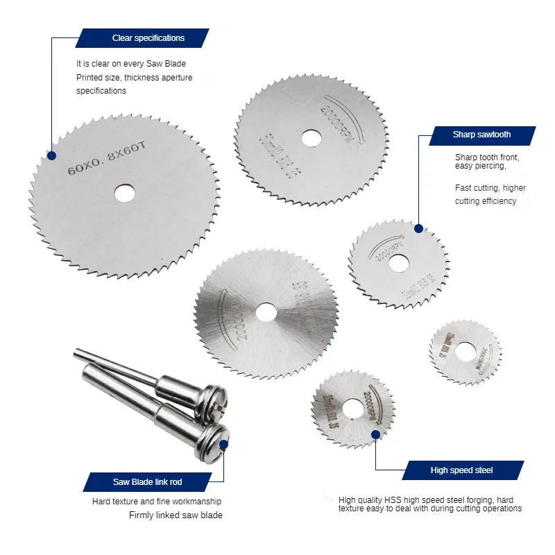 Multifunctional High Speed Steel Cutting Blade Woodworking Plastic Saw Blade Electric Drill Mini Slice PVC Acrylic Cutting Tool