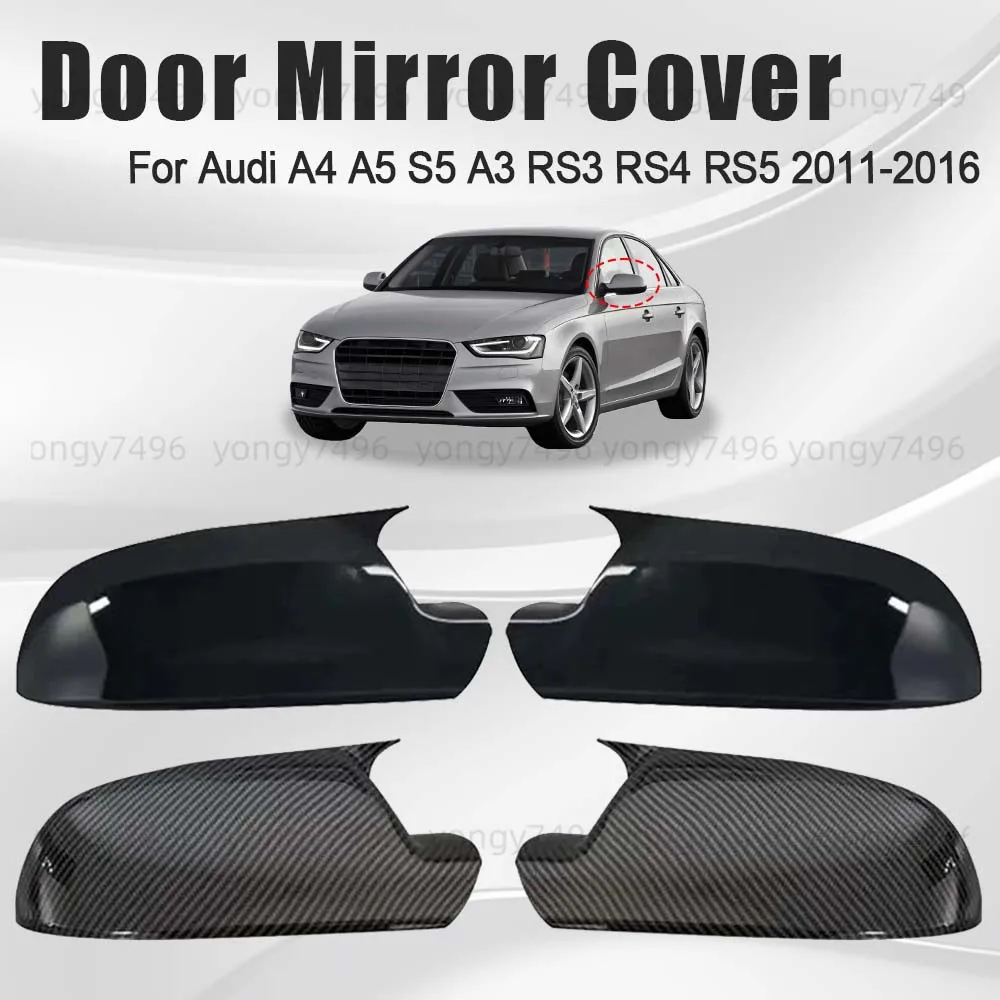 

Обновленная крышка зеркала автомобиля для Audi A4 A5 S5 A3 RS3 RS4 RS5 2011-2016, глянцевое черное углеродное волокно, автомобильные аксессуары заднего вида