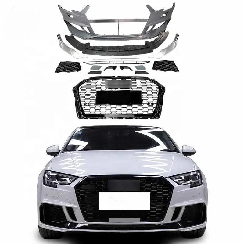 Auto Car Front Bumper Body Kits for Audi A3 2013-2016  upgrade RS3 2019 Body Kit  front car bumper headlight