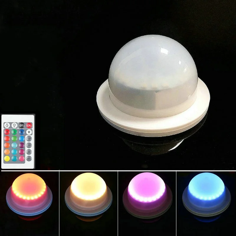 24key Remote Controlled RGBW LED Module Under table Hanging light Base Waterproof Wedding Xmas Home furniture Decor-Multicolor