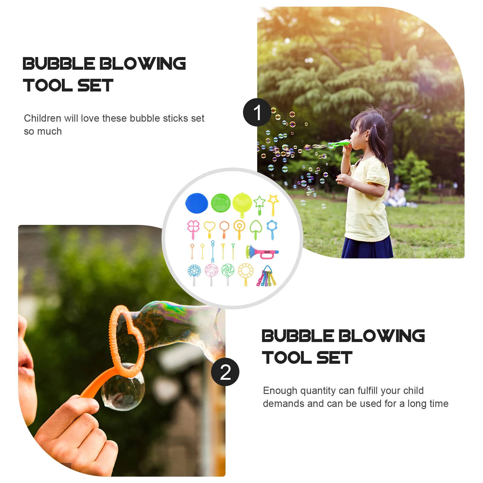 

29 pcs Bubble Stick Set Kids Toy Large Accessories Fun Summer Beach Party Outdoor Activities Water Play