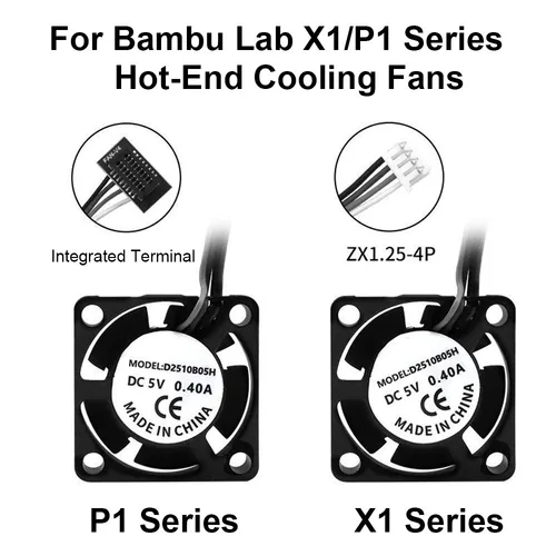 Imagen 2 del producto Ventilador A1 A1mini para BambuLab X1C P1P A1 Mini ventilador de refrigeración Hotend, ventilador silencioso 2510 para accesorios de impresora 3D Bambu Lab X1 P1 Series
