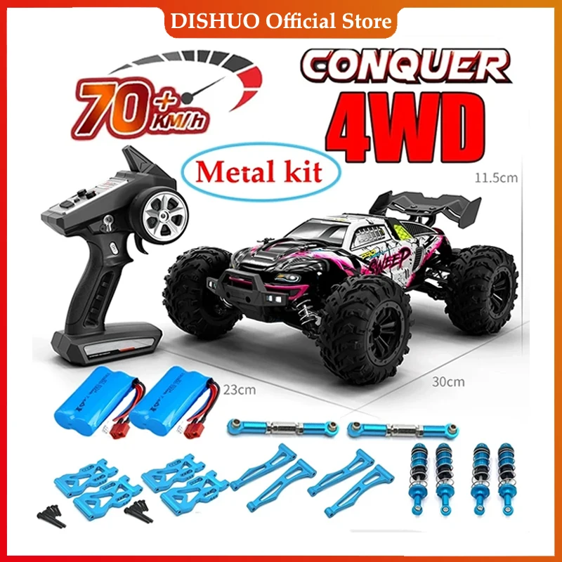 Rc Car Off Road 4x4 High Speed 70KM/H Remote Control Car with LED Headlight Brushless 4WD 1/16 Monster Truck Toys for Boys Gift