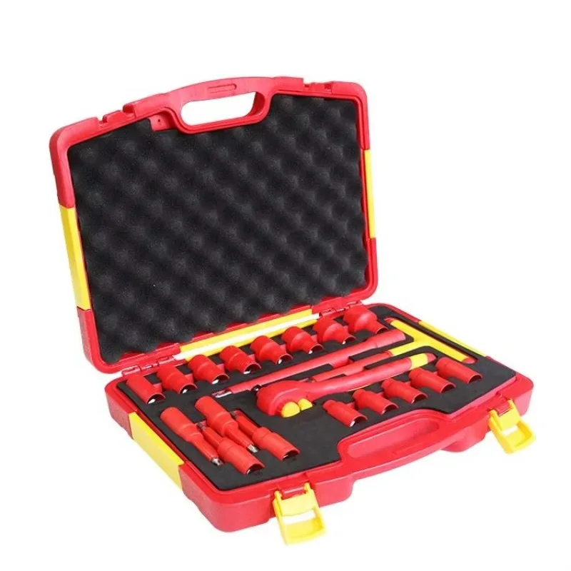 

BY 20 PCS G2030006 1000V Electrician Tool Insulated 1/2" Ratchet Wrench Hexagon Sockets Tools Sets