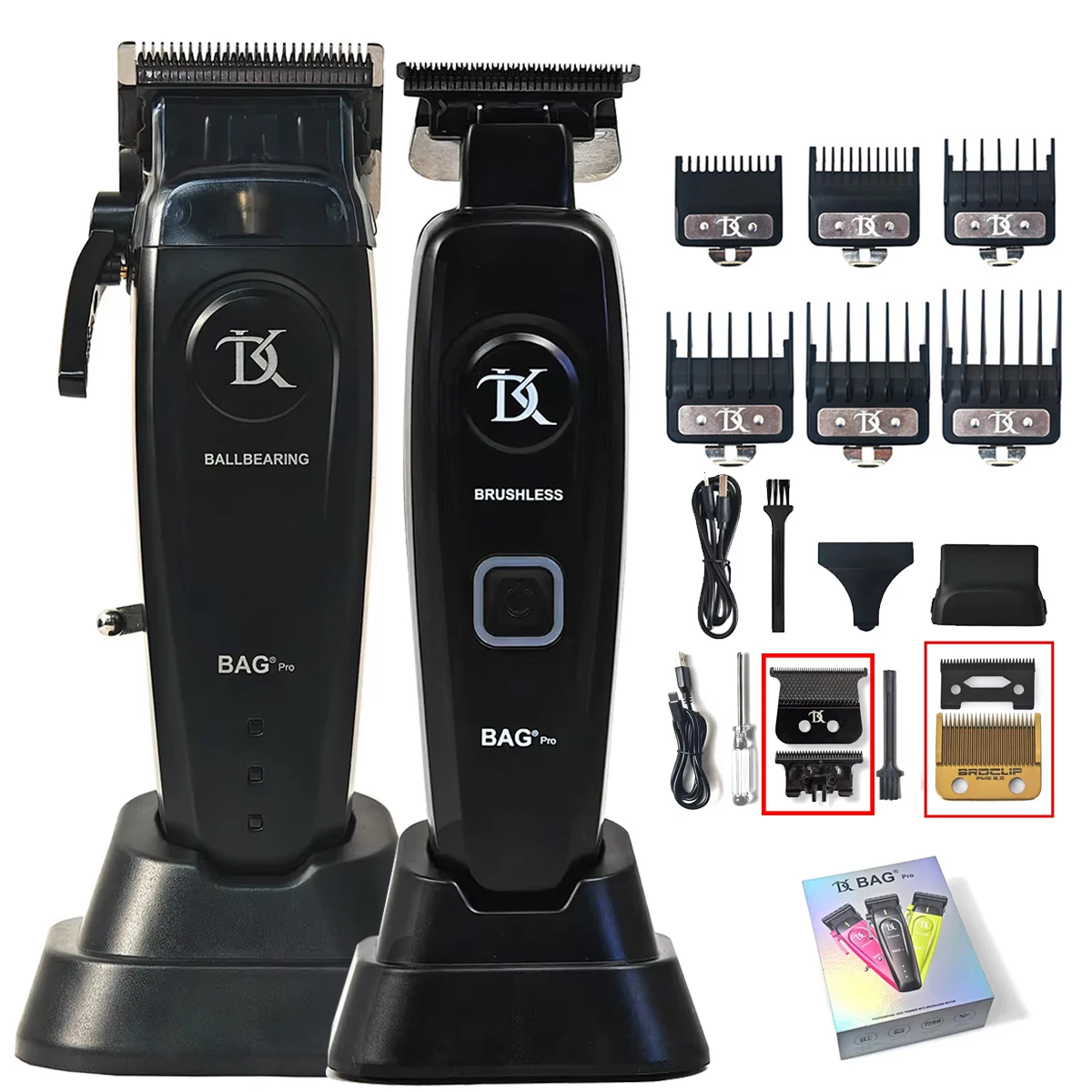 

Профессиональная BRDCLIP DK-079 DK-078 Бесщеточный двигатель, 7200 об/мин, цельнометаллическая электрическая машинка для стрижки волос, лезвие DLC FADE с зарядной базой